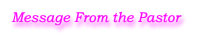 message from the pastor